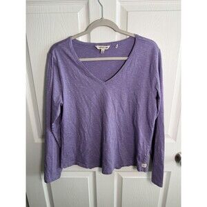 Toad & Co Marley II Long Sleeve Womens Large Tee Shirt Organic Cotton Natural